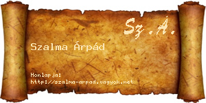 Szalma Árpád névjegykártya